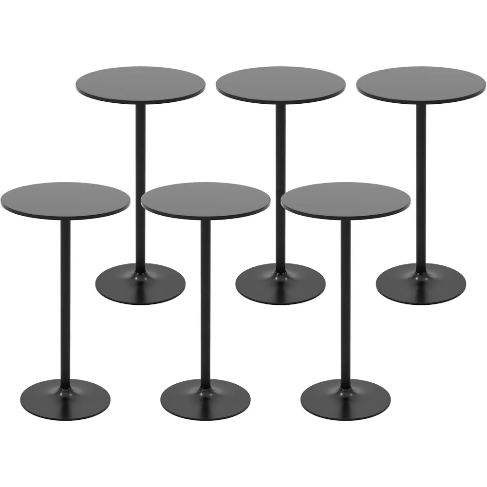 

Two-in-one Bar Table with Detachable Pole, Metal Base, 24" Round Top, 40"/22" Two Convertible Height, Cocktail Table, Coffee Ta