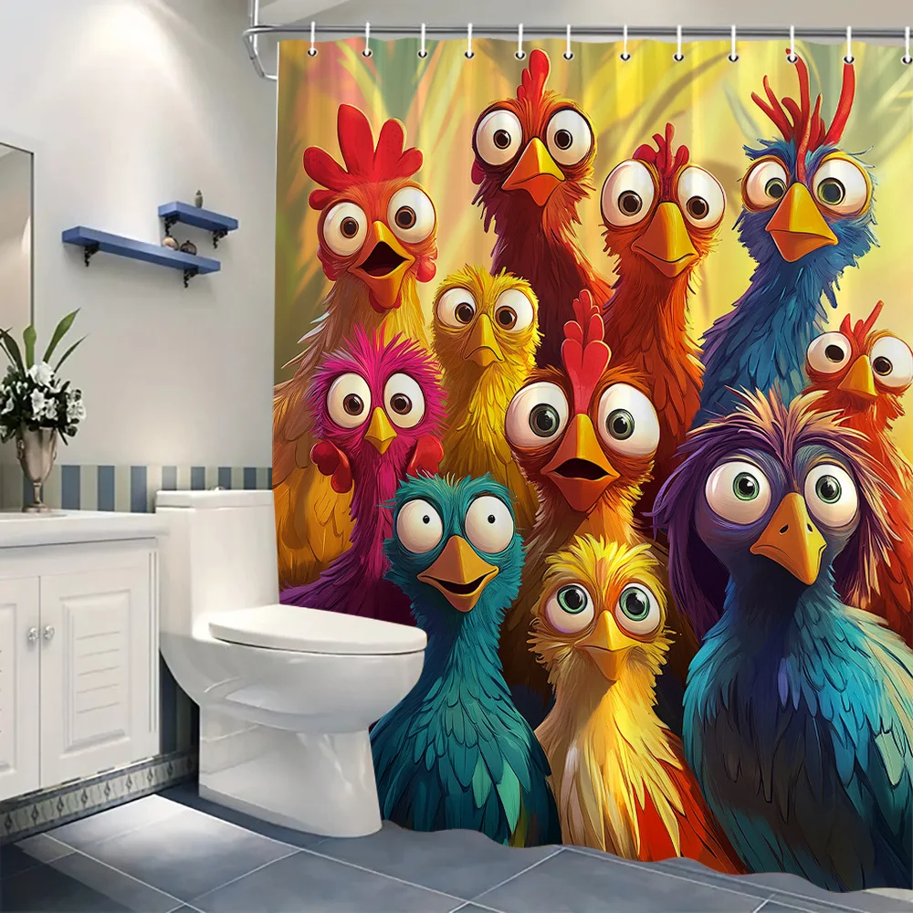 Shower Curtain Liner - Waterproof Shower Curtain with Fun Cartoon