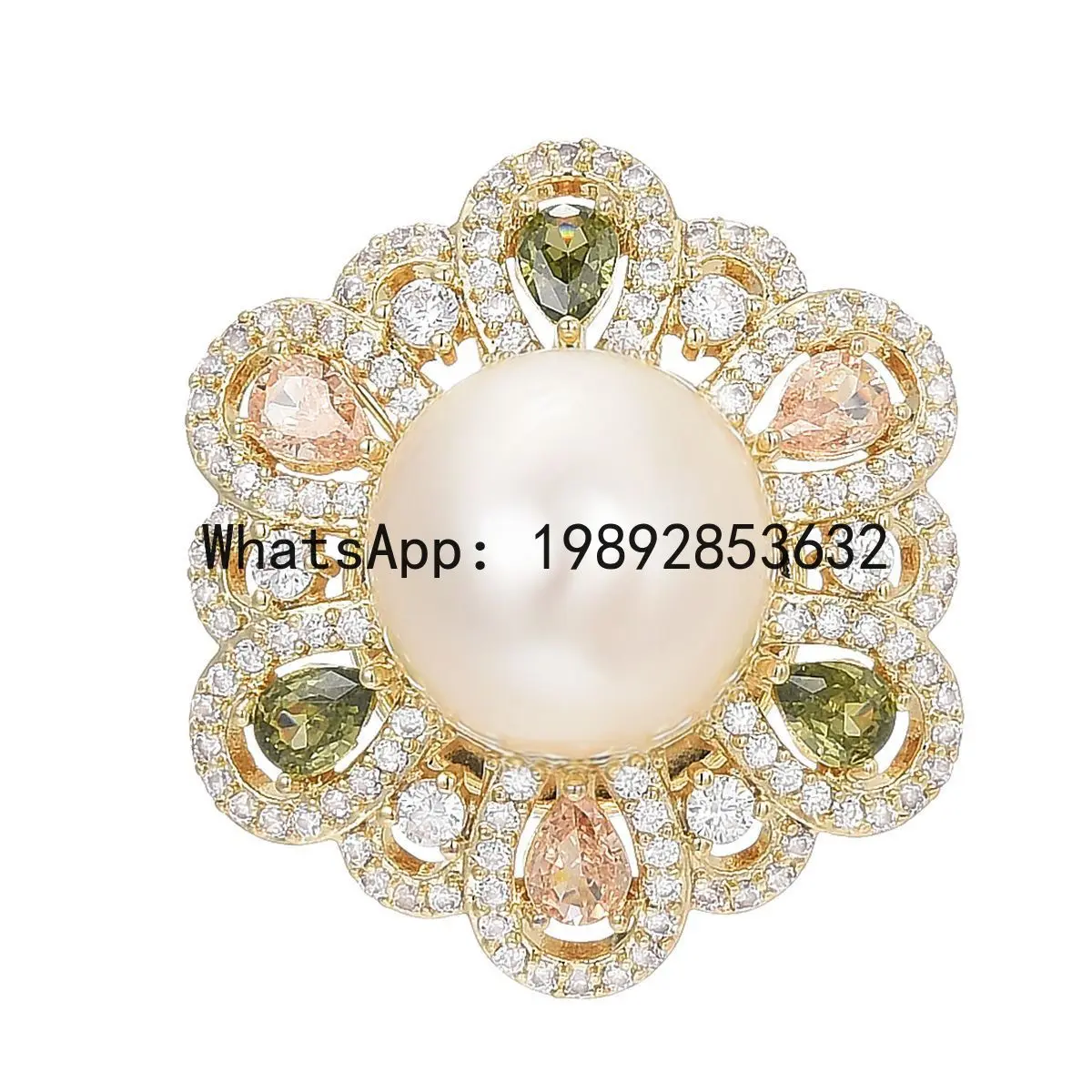 

PYJ new pearl geometry gradual change zircon anti-light magnetic corsage diamond shining versatile luxury accessories