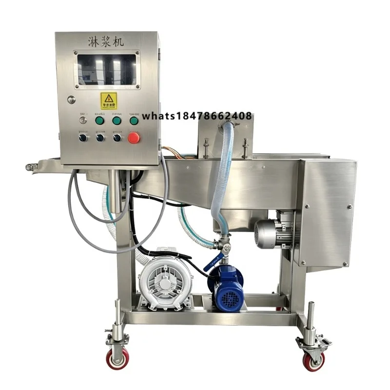 Máquina Automática para Empanizar Vegetales, Okra, Champiñones, Mariscos, Pescado, Camarones, Tempura, Nuggets y Pollo, Fabricada en China
