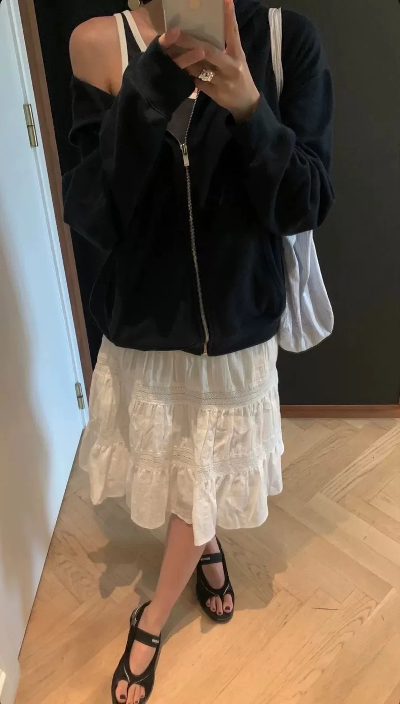 

Classic Hooded Zipper Sweatirt Cardigan Outerwear PREON Weekly Autumn New Sle Versatile Tannat Cotton 00% Ladies' Wear