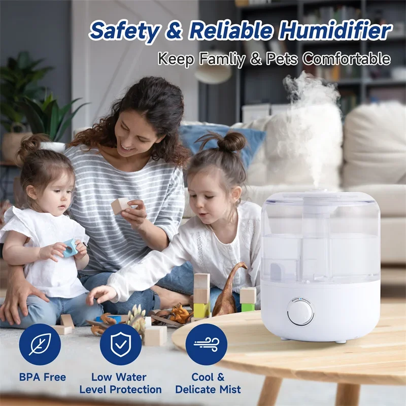 3L Mechanical Humidifiers Quiet Large Spray Mute Humidifier Sprayer Atomizer Wall Plug Essential Large Capacity Household 2024