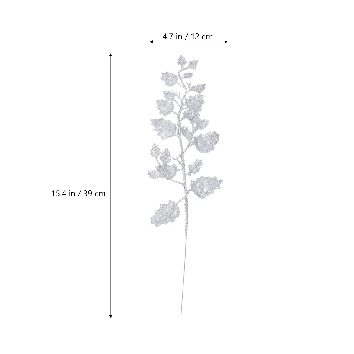 

10pcs Faux Leaves Christmas Glitter Powder Decorative Picks Pe Shiny Artificial Foliage For Tree Wedding Party Craft Holiday