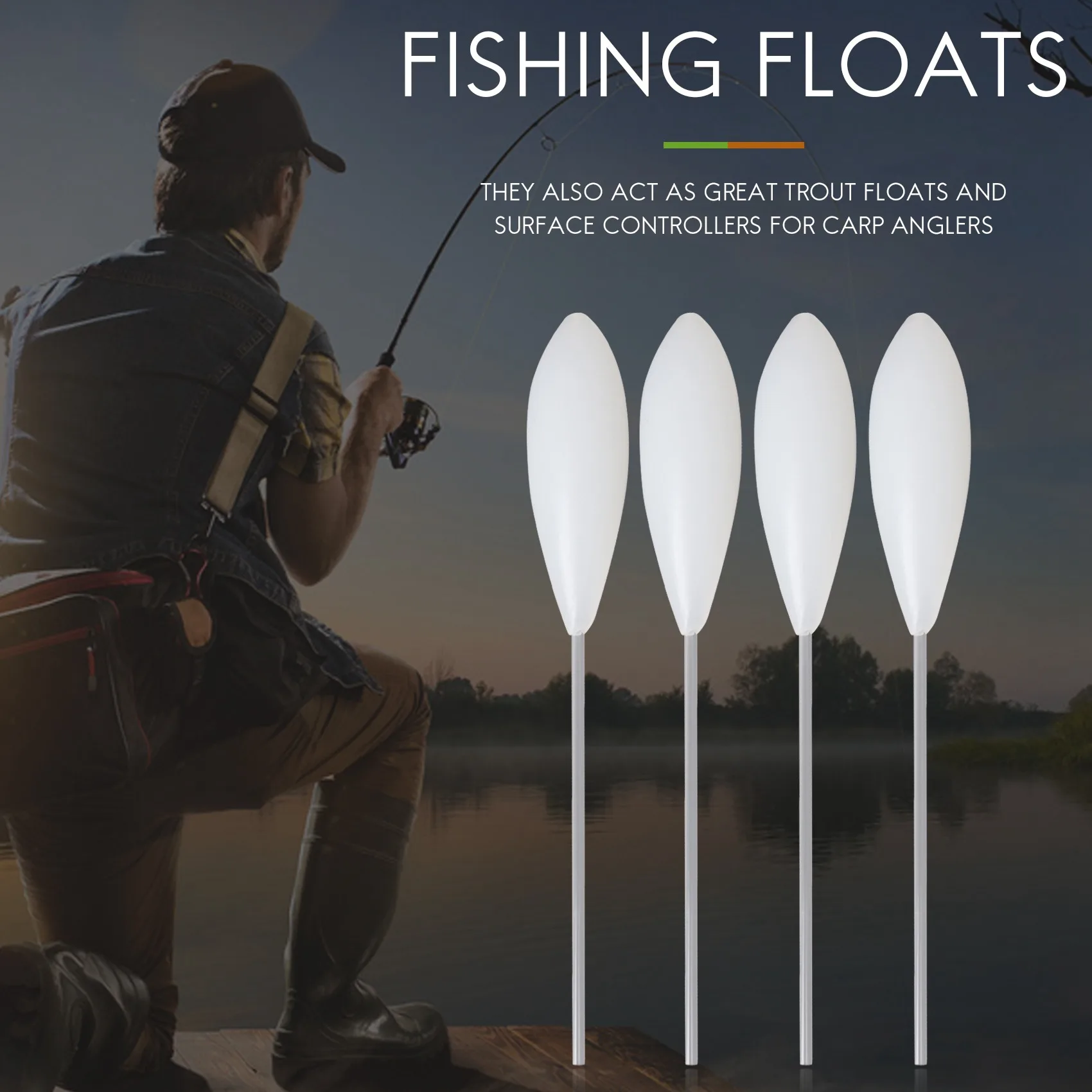 【STOCK】4Pcs Acrylic Fishing Floats for Carp Coarse Trout Sea Lure Fishing Tackle Accessories 20G