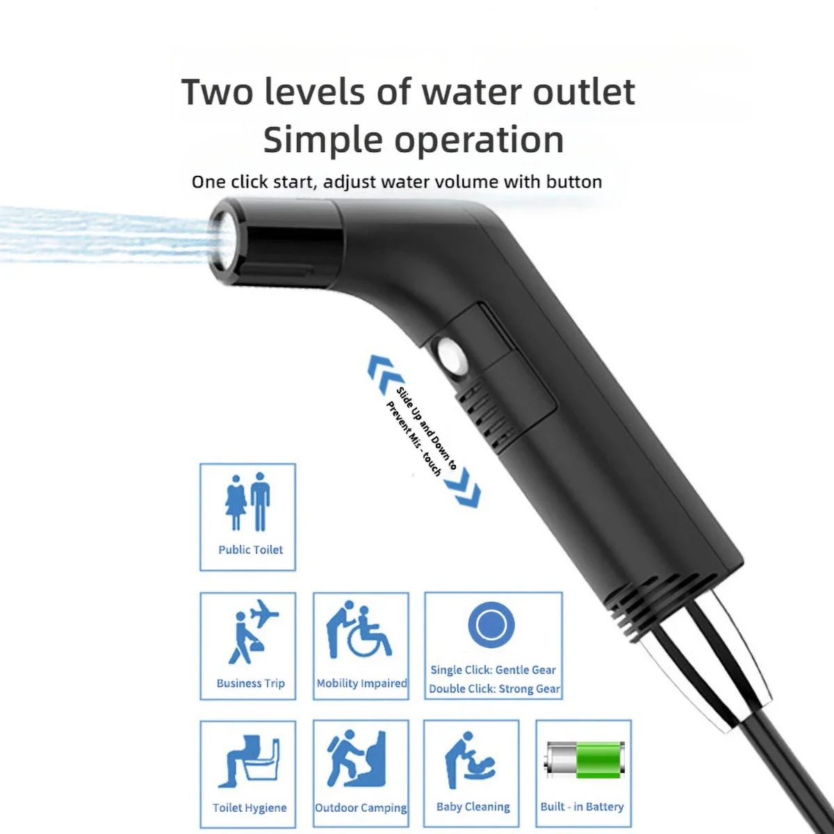 

Wower 2.3L Portable Bidet for Men/Women Electric Shattaf Travel Bidet Shower Sprayer with 2 Pressure Modes for Personal Hygiene