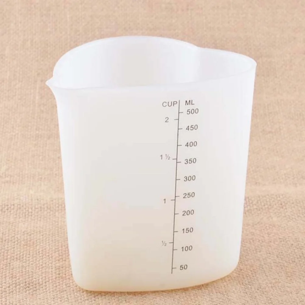 

500Ml Heart-Shaped Thickened Silica Gel Measuring Cup For Baking Cooking Cocktail Mixing Silicone Diy Tool Kitchen