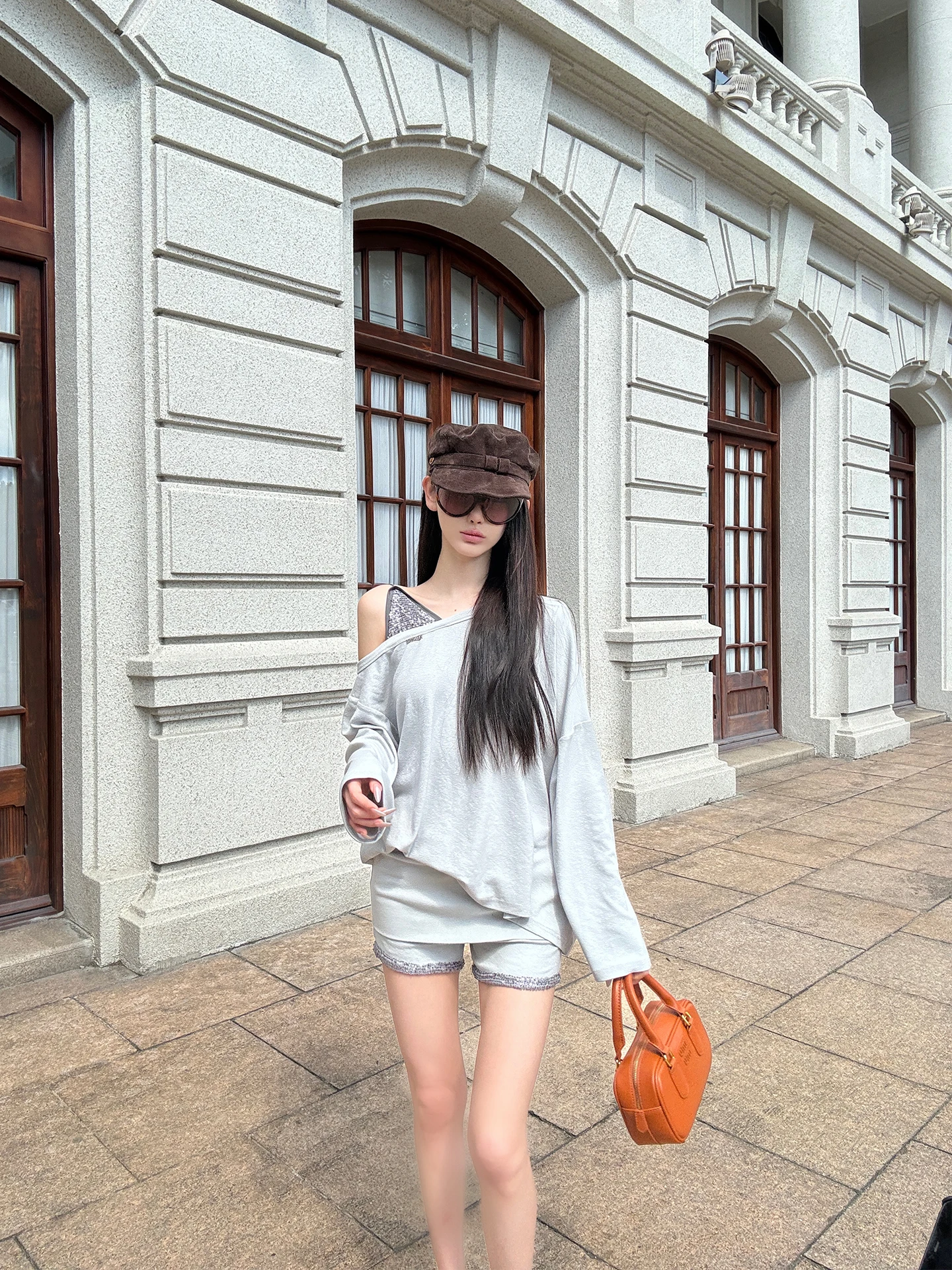 

ChiclyNana American Sle Hot Girl Outfit Batwing Sve Свободный топ V-Ne Открытый кардиган с низкой талией и юбкой для женщин