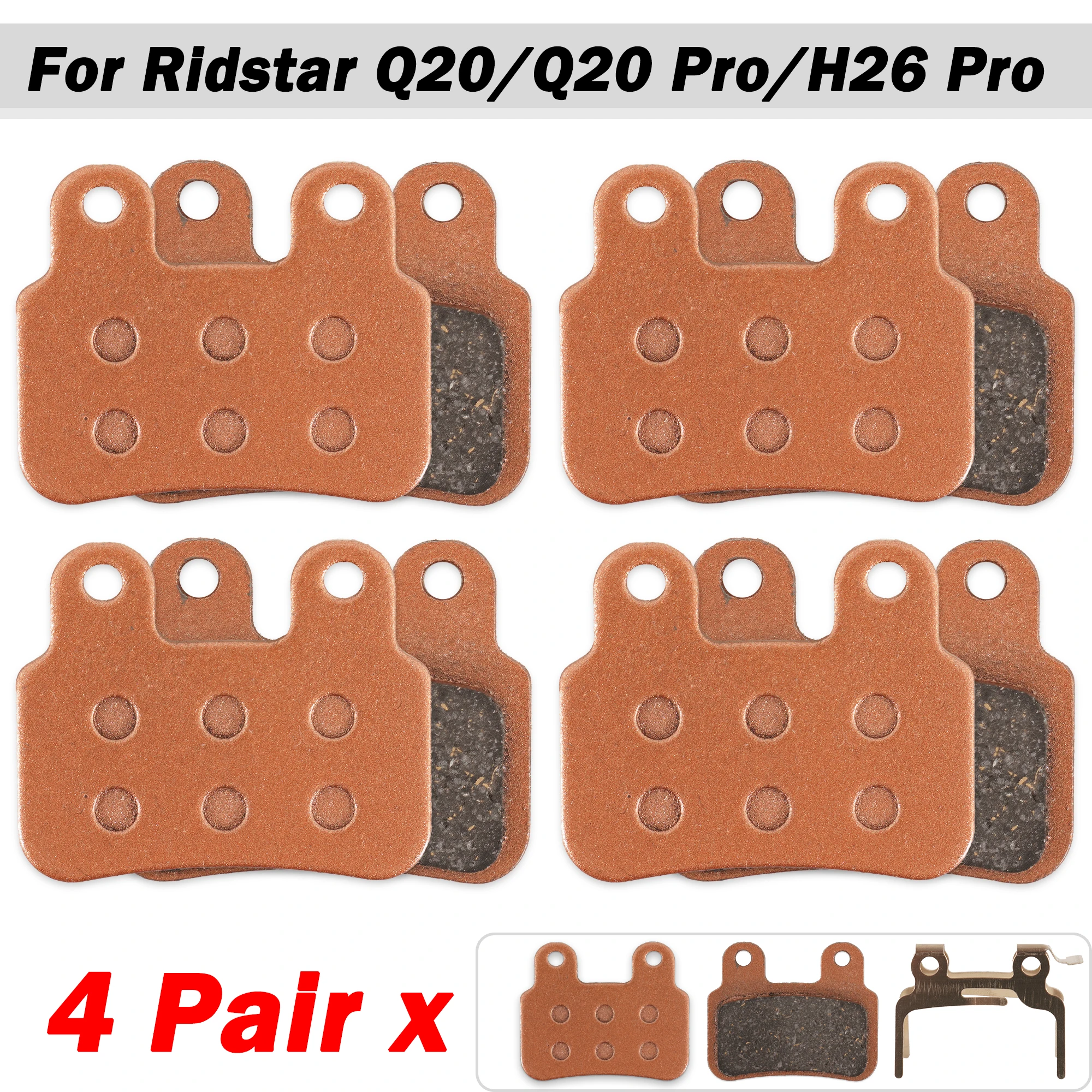 

Electric Bike Disc Brake Pads Compatible with XD-KLBS-DOTS, XOD Calipers and Ridstar Q20/Q20 Pro/H26 Pro - Replacement Brake Pad