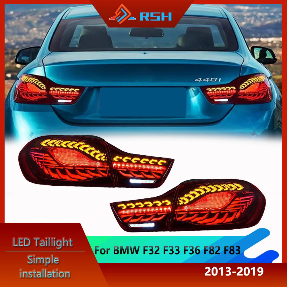 

Светодиодные задние фонари для BMW серии 4 F32 F33 F36 F82 F83 2013-2019, модифицированные дневные задние фонари, ходовые огни, двойная чешуя дракона