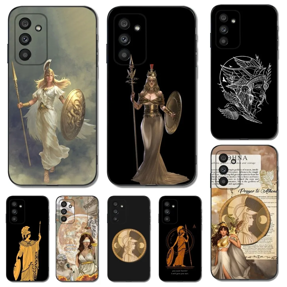 Abstract Greek Mythology Athena Phone Case for SamsungS24,S23,S22,S21,S20 Ultra Pro S10,S30Plus,20 Ultra Black Cover