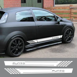 For Fiat Punto Car Door Side Skirt Stripes Stickers Racing Sport Styling Vinyl Film Decoration PVC Decals Tuning Accessories