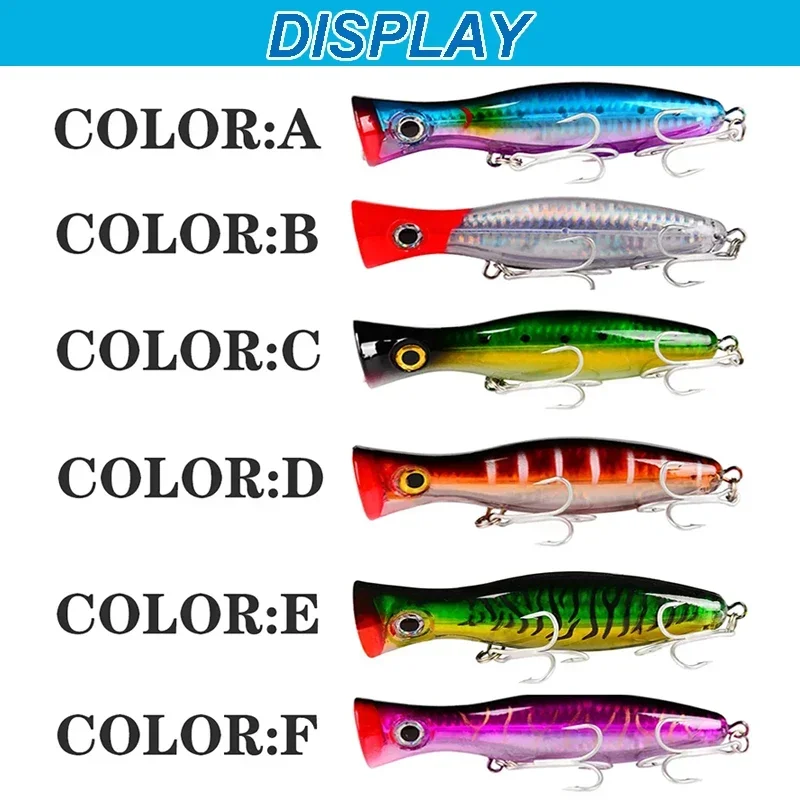13 cm 43 g Popper-Angelköder, harter künstlicher Köder mit 2 Drillingen, Karpfenangeln, Köder, Wobbler, Luya-Köder, Angelgerät