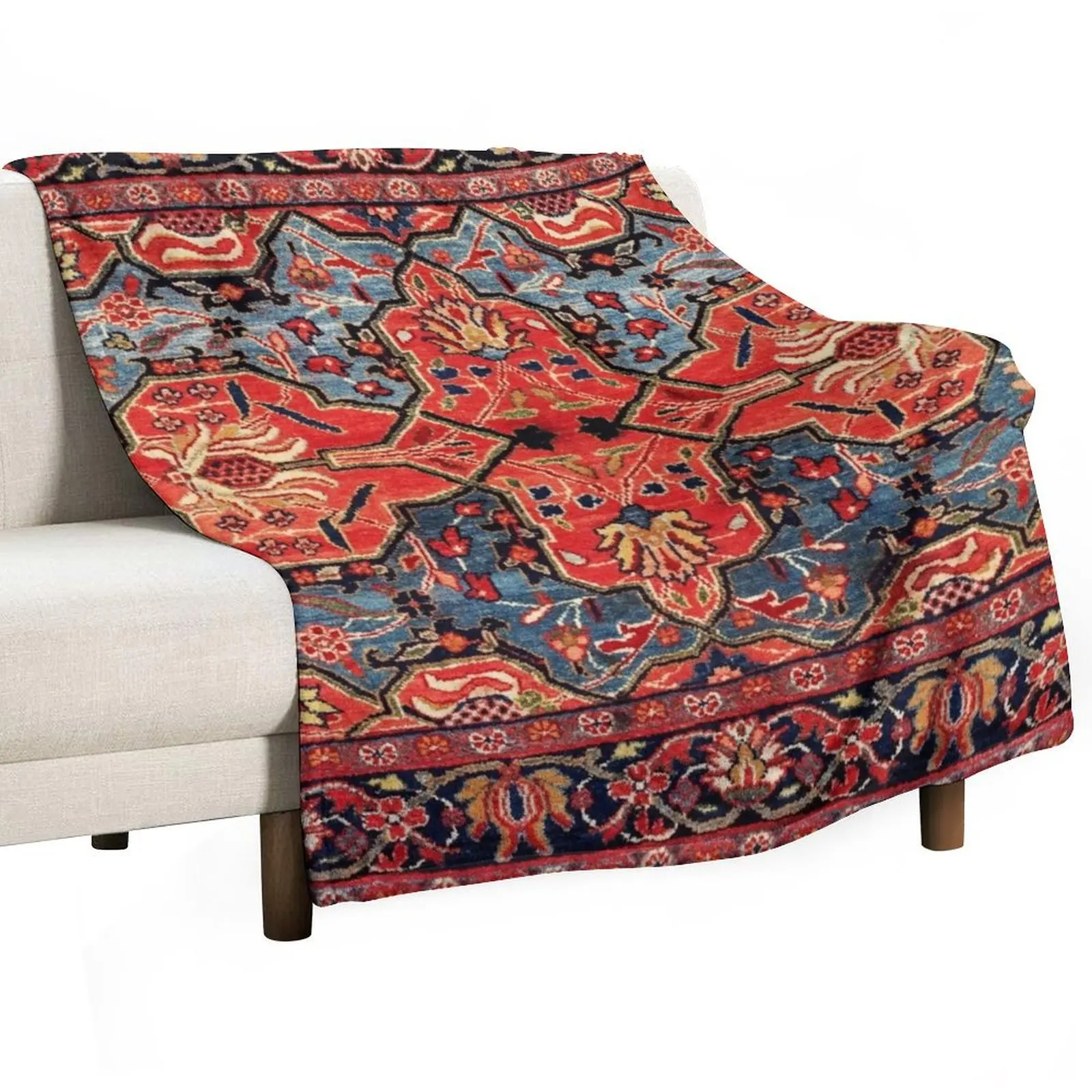 Kashan Poshti Central Persian Rug Print Throw Blanket warm winter For Sofa Thin Blankets