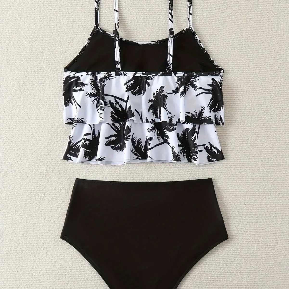 2024 Sexy Bikinis Set Print Tankini Set Rüschen Badeanzug Frauen Bademode Biquinis Sommer Backless Strand Badeanzug