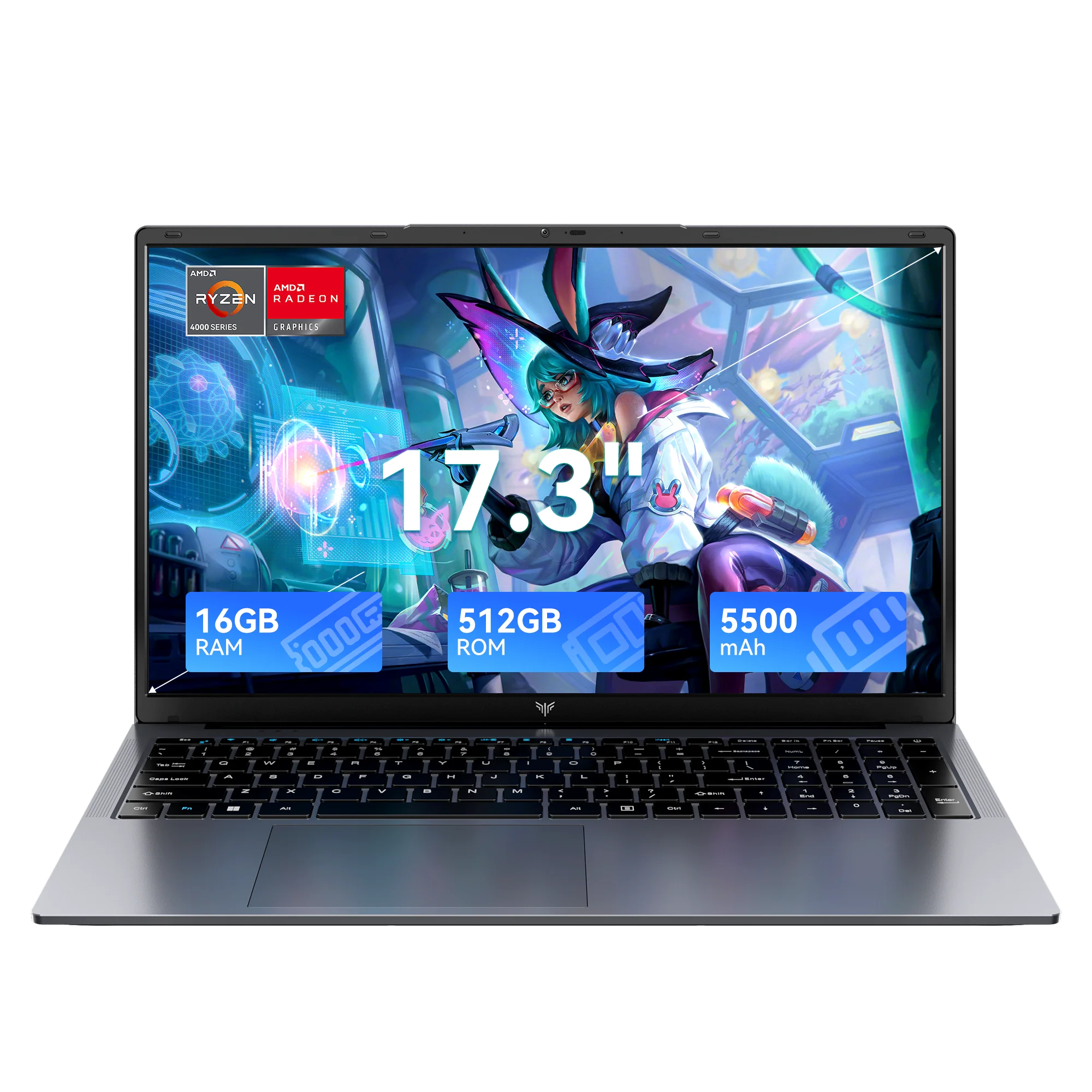 NIPOGI 17.3" Laptop FHD 1920×1080 Display, 16GB RAM 512GB SSD Laptop, Windows 11 Laptops Computer, HDMI, Type-C, USB3.2,Light&Th