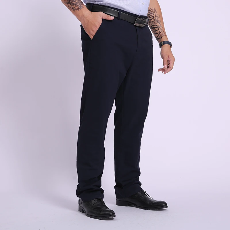 Big Size 52 50 48 46 Breathable Casual Pants Men 95% Cotton Fabric Elasticity Chinos Male Business Straight Long Large Trousers