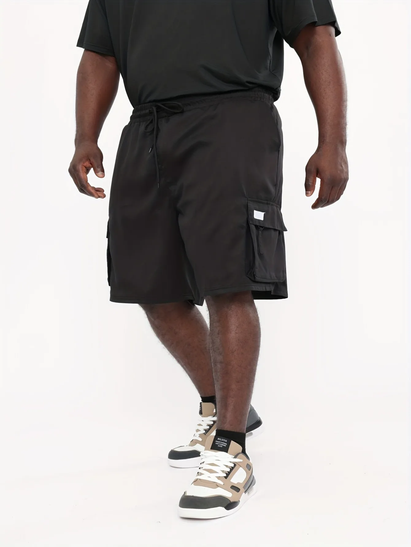 

Мужские рабочие шорты больших размеров, повседневный уличный стиль, подходят для ежедневных прогулок, 100% полиэстер