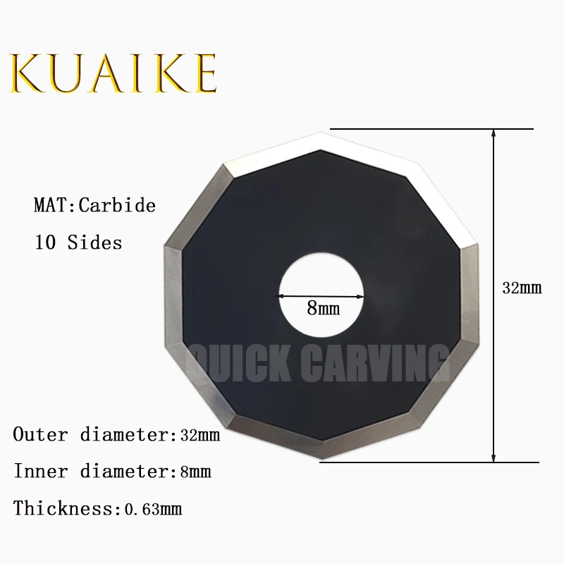 10PCS Tungsten Carbide Rotary Blade Round Router Cnc Cutting Router Blade for JWEI AOL RZCUT AOKE IECHO ATOM EMMA Ruking Sianjet