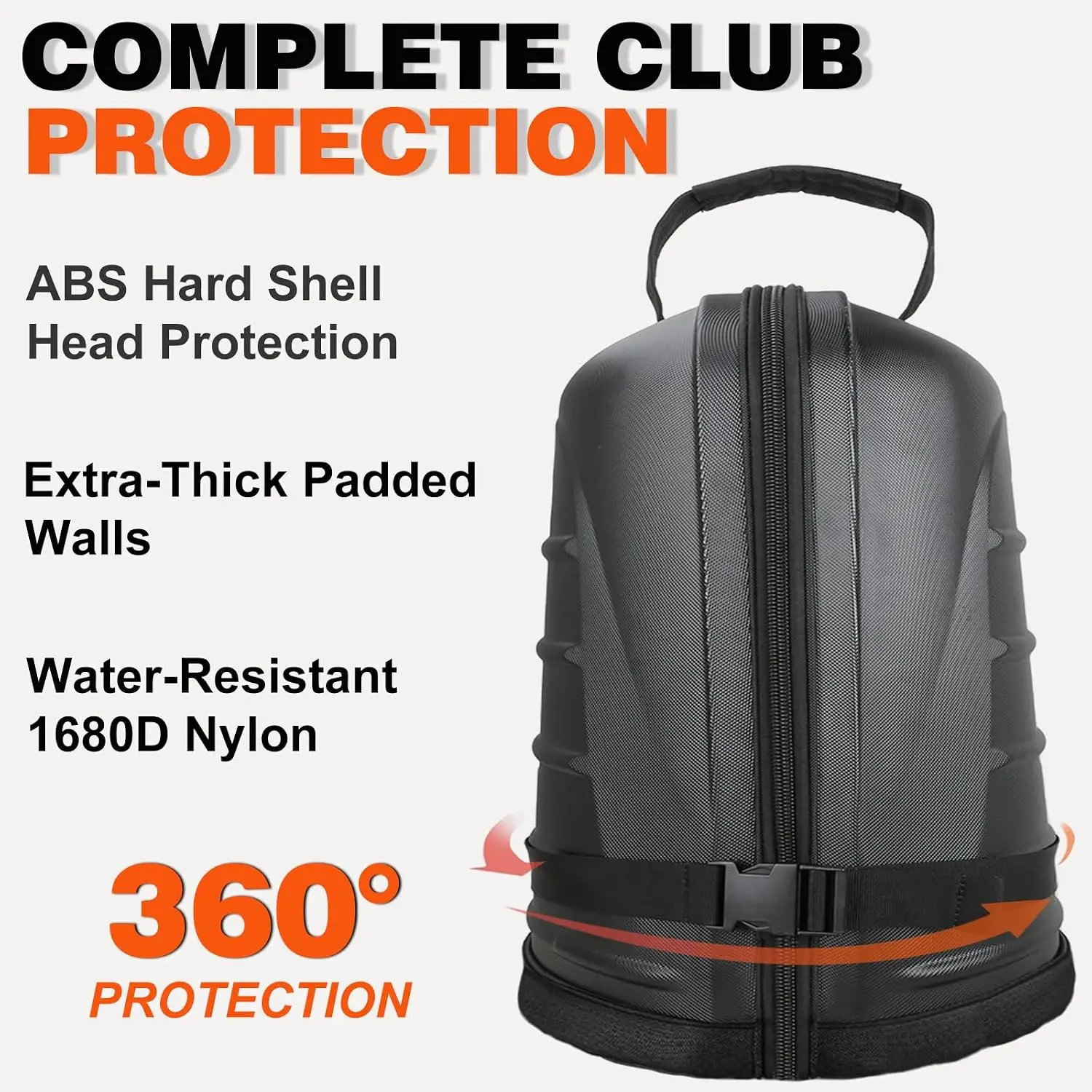 Golf Club Travel Bags Designed for Airlines, 1680D Heavy Duty Oxford, Hard Case Top, Tank Wheels, Lightweight and Effortless to Maneuver