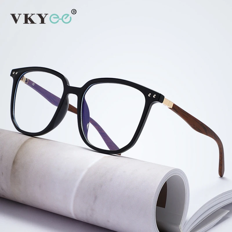 VKYEE New Simple Retro Geometry Large Frame Design Men's Anti-blue Light Reading Glasses  Customizable Prescription  268573