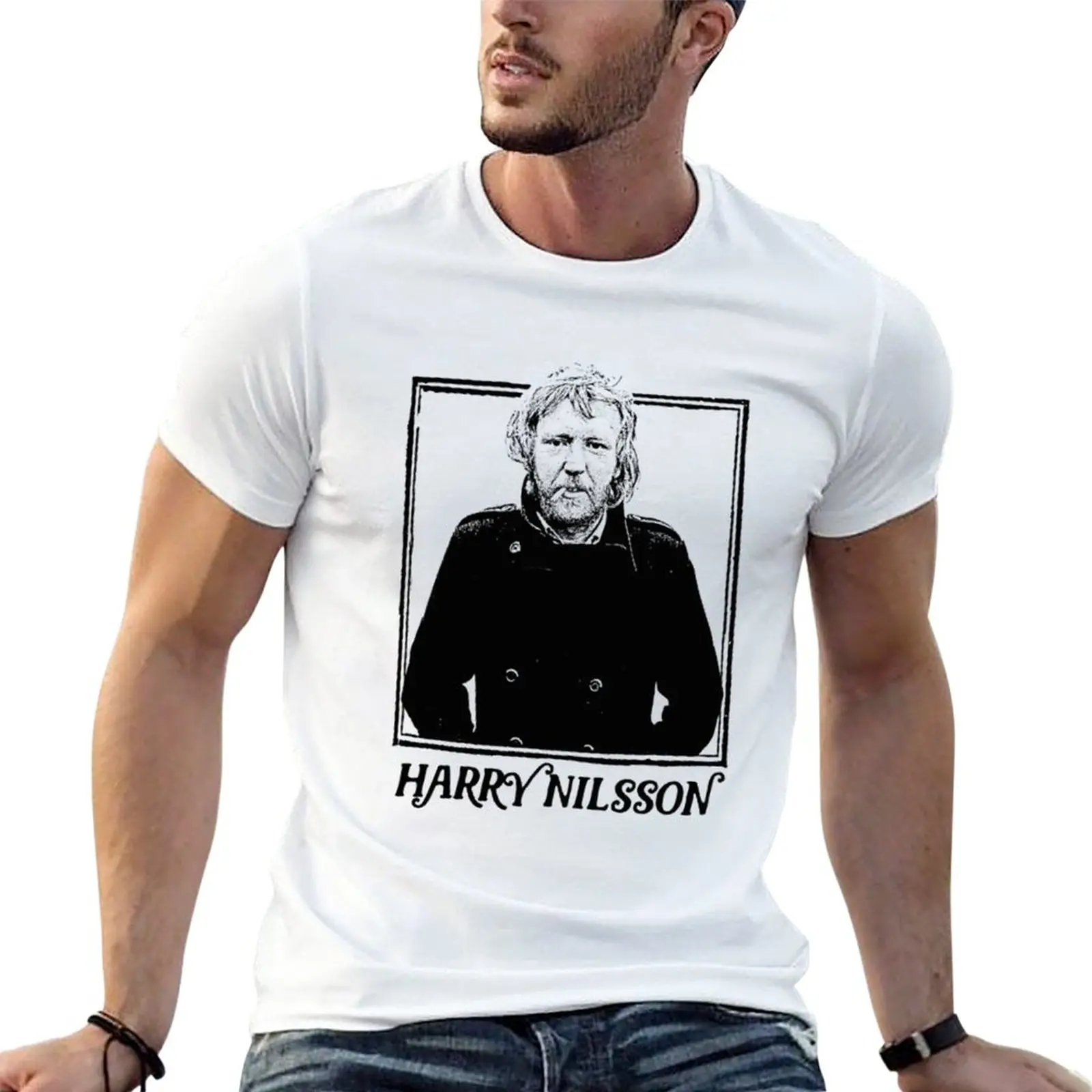 Harry Nilsson T-Shirt summer tops heavyweights oversizeds Short sleeve tee plain t shirts men