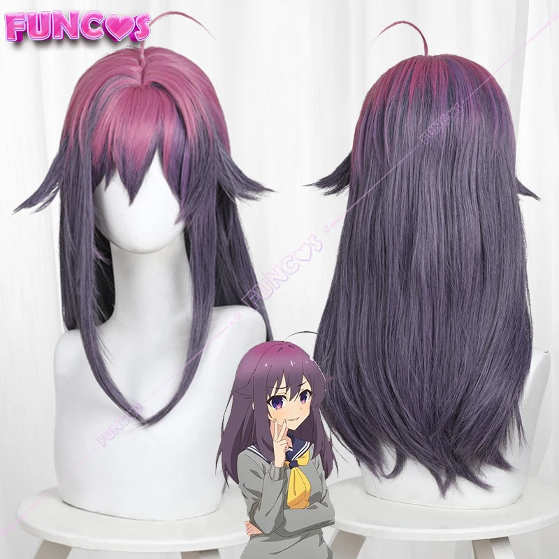 My Deer Friend Nokotan Anko Koshi Cosplay Wig Pink Purple Hair Anime Torako Koshi Heat-resistant Fiber Halloween Rose Wig Net