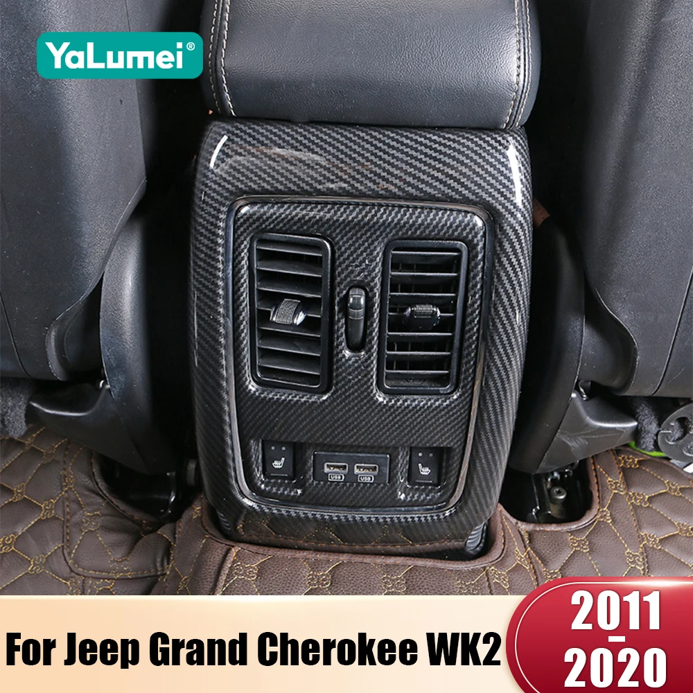 

Для Jeep Grand Cherokee WK2 2011 2012 2013 2014 2015 2016 2017 2018 2019 2020 автомобильный задний подлокотник консоль вентиляционное отверстие крышка отделка