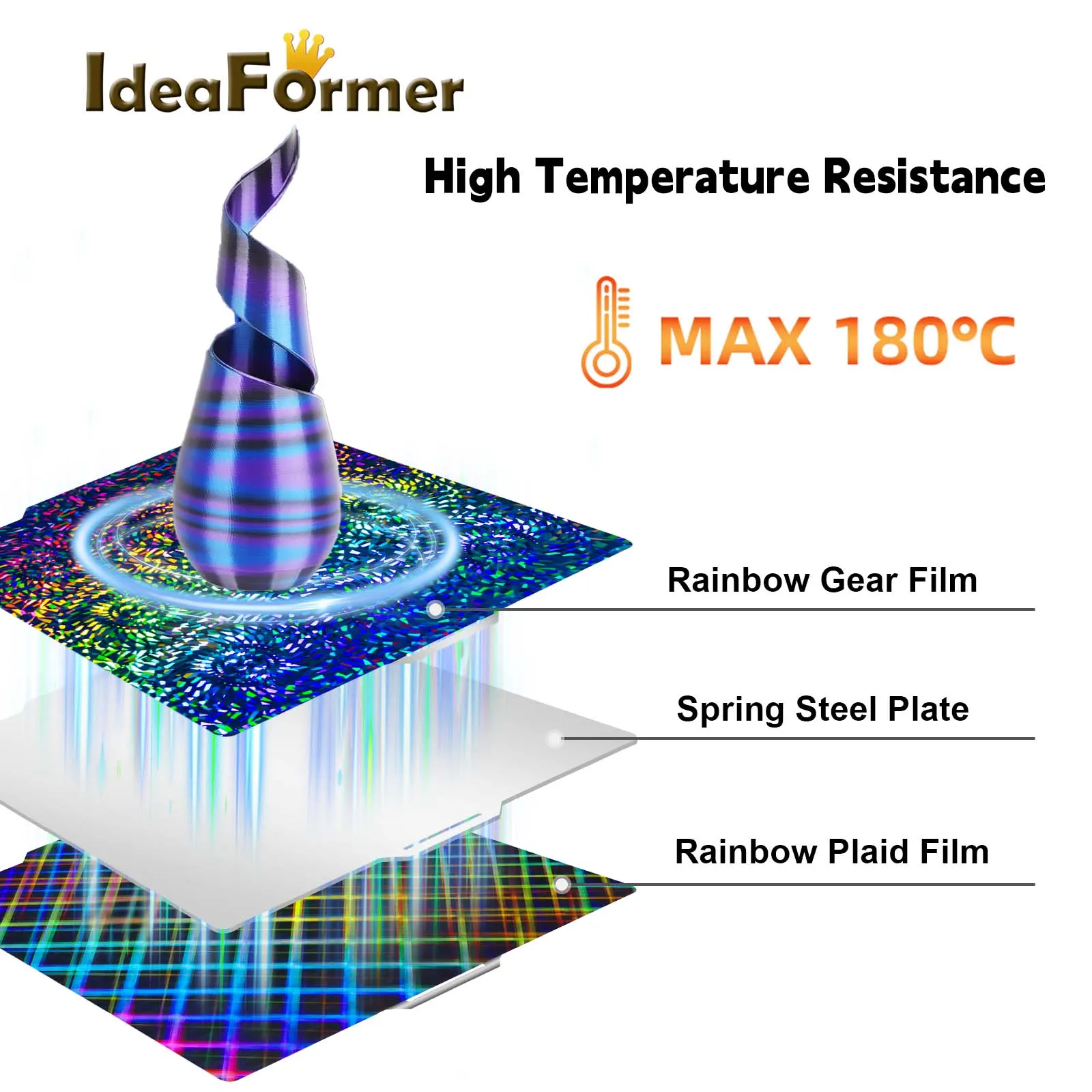 2024 Bambulab Build Plate 257x257 Spring Steel Sheet Pei Peo H1H Pey Sheet A1 X1C P1S build plate 3d Printer Bamboo Lab Heat Bed