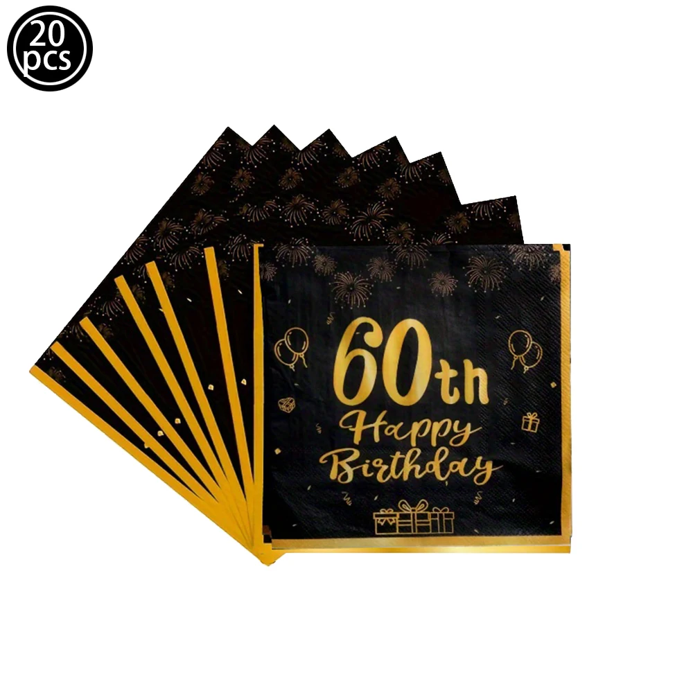 Männer Frauen Geburtstag Einweggeschirr Party Dekor 30 40 50 60 Jahre Jubiläumsfeier Erwachsene Alles Gute zum Geburtstag Partyzubehör – Detail 4
