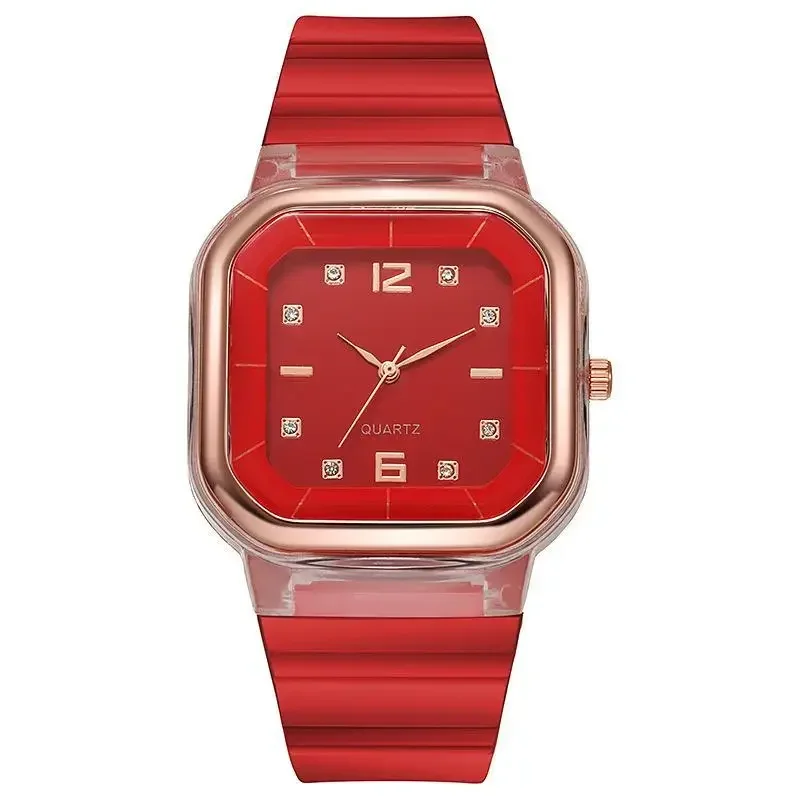 Reloj de cuarzo cuadrado de silicona de colores caramelo para mujer, reloj Digital multifuncional deportivo Simple, reloj de moda para hombre y mujer