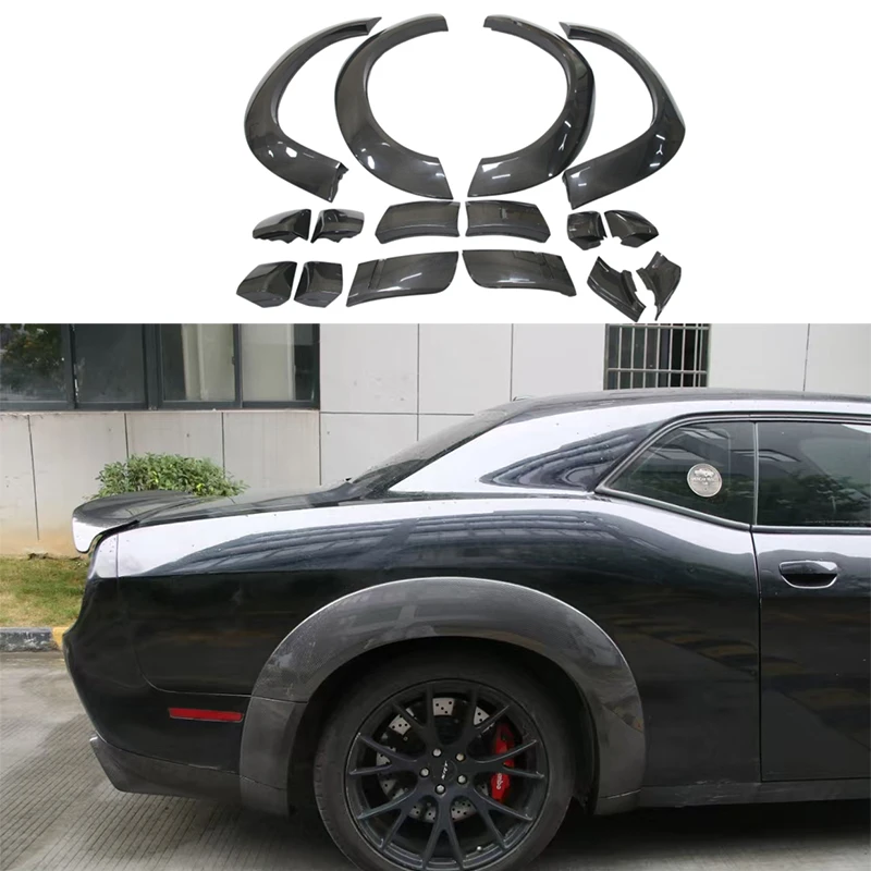 High Quality Carbon Fiber Wheel Eyebrow For Dodge Challenger Hellcat Arches Perfect Fitment