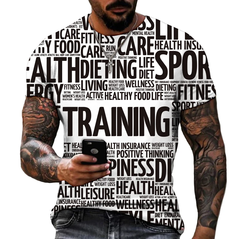 الرجال خطابات كامل الجسم ثلاثية الأبعاد تي شيرت مطبوع موضة كم قصير الأعلى لايكا البوليستر جودة تي شيرت حجم كبير S-5XL الراحة