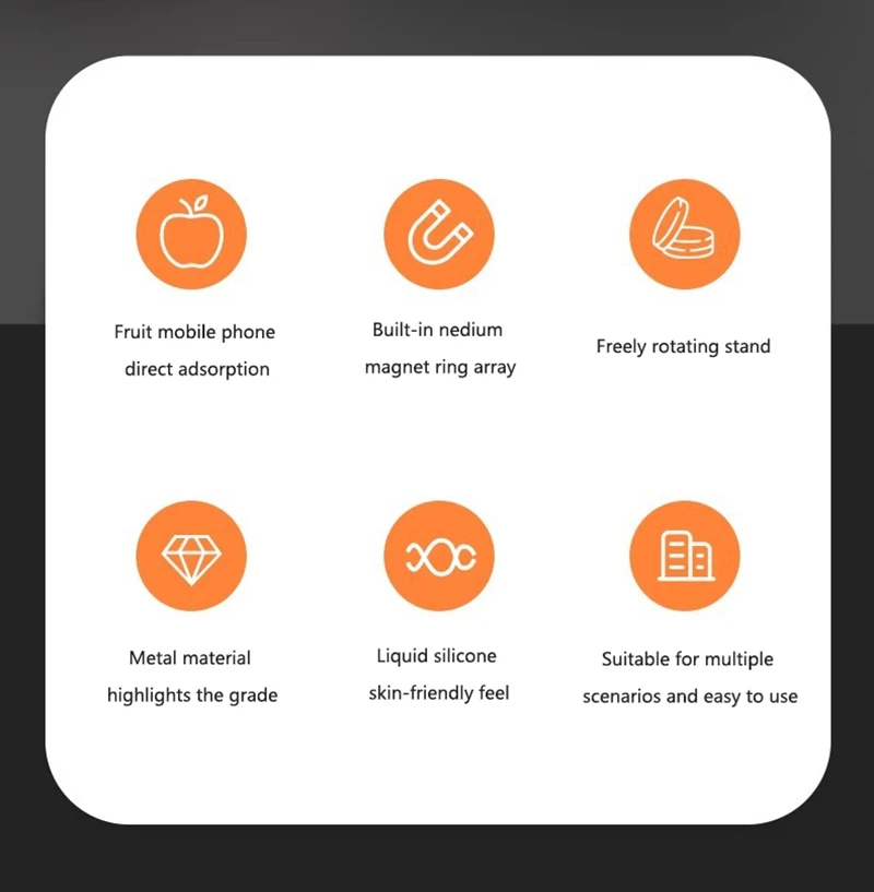 

Универсальный магнитный силиконовый держатель для кольца на палец, сильный магнит, круглая ручка, держатель для телефона для IPhone 17, 16, 15, в форме кольца MagSafe