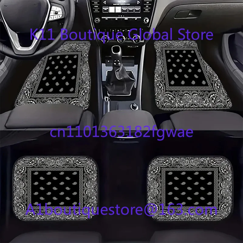 Tapete de carro boêmio conjunto de quatro peças resistente à sujeira