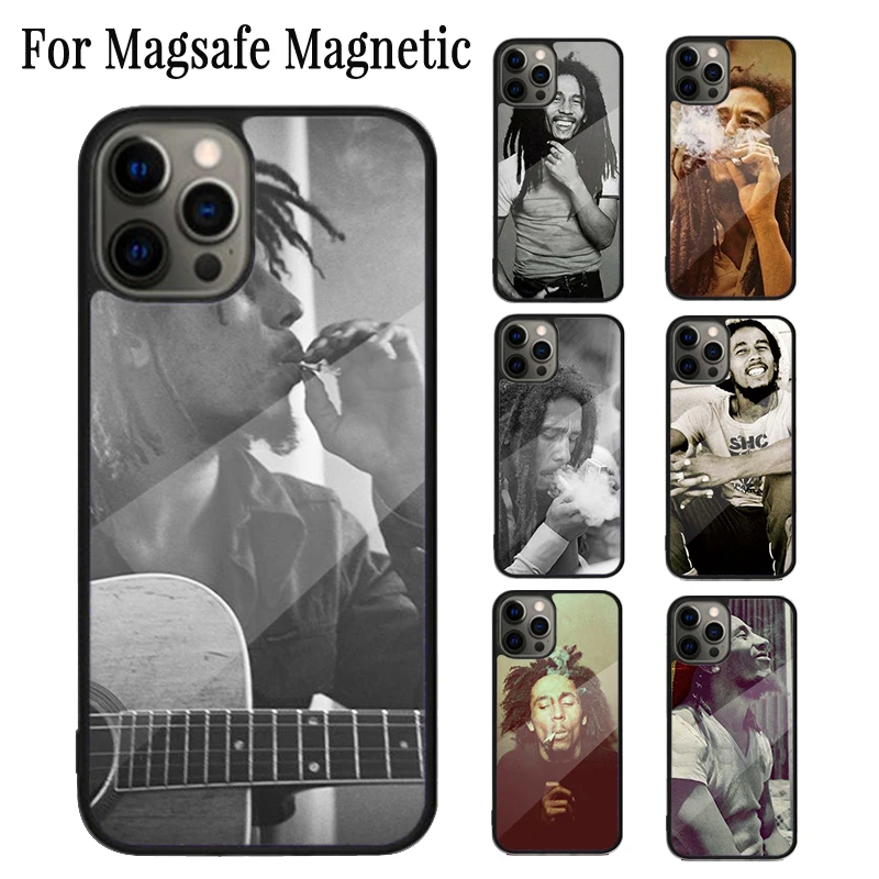 Reggae Singer Bob Marleys Magnetic Phone Case Coque For iPhone 16 15 14 Plus 13 12 Mini 11 Pro Max Magsafe Wireless Cover