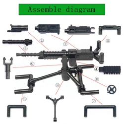 WW II Military Equipment Series Moc Weapon Bag Building Blocks Army Soldier Accessorie Diy Army Weapon Pieces Birthday Gift