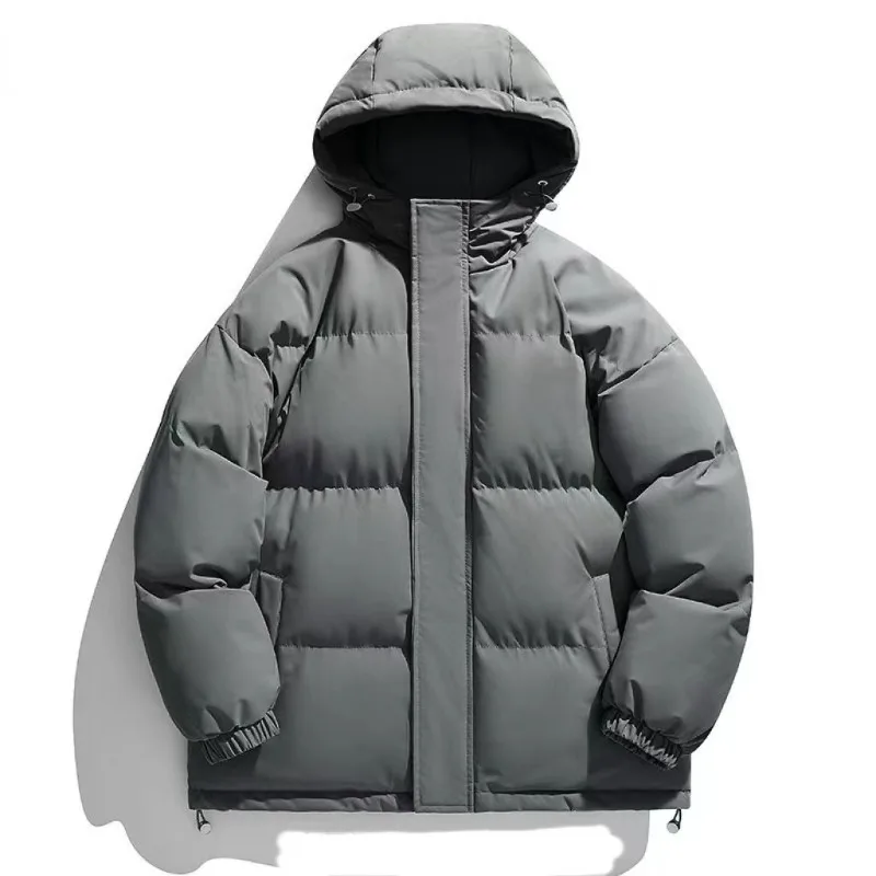 حجم 8XL جديد أزياء الرجال مقنعين الصلبة عارضة أسفل السترات الأسود الدافئة سترات الذكور سمكا الشتاء معاطف رجل فضفاض الدافئة سترات