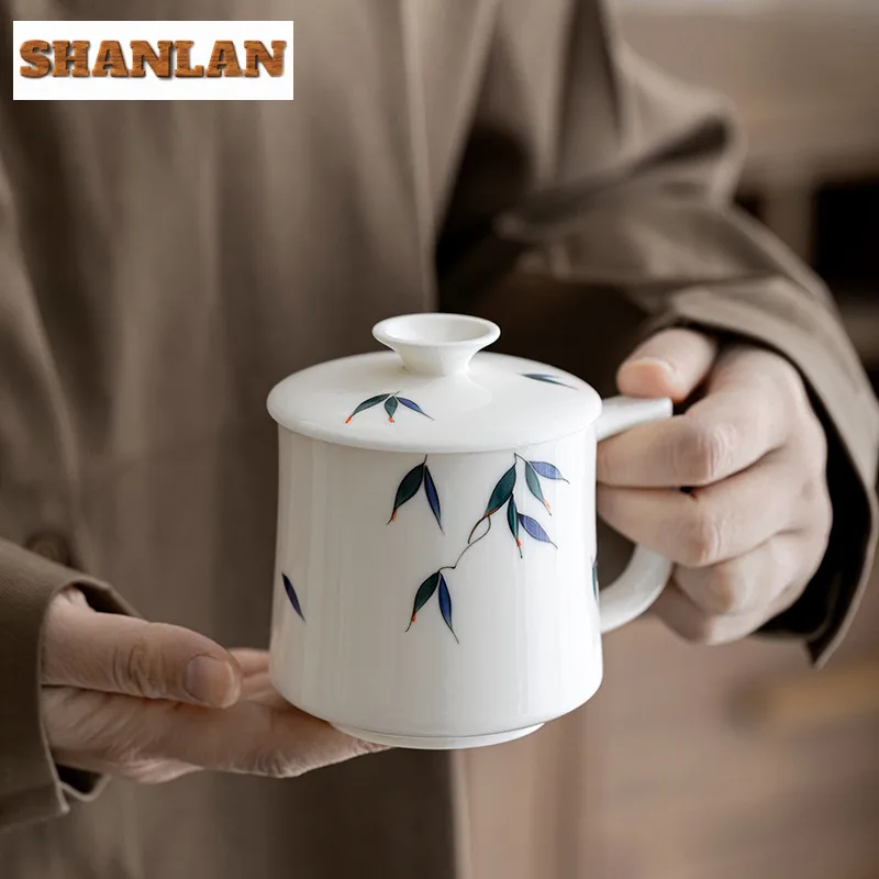 

350 мл нарисованная вручную вечнозеленая бамбуковая кофейная кружка, антикварная пивная чашка, кружка для послеобеденного чая, персональная офисная чашка для воды, украшение для чайной посуды