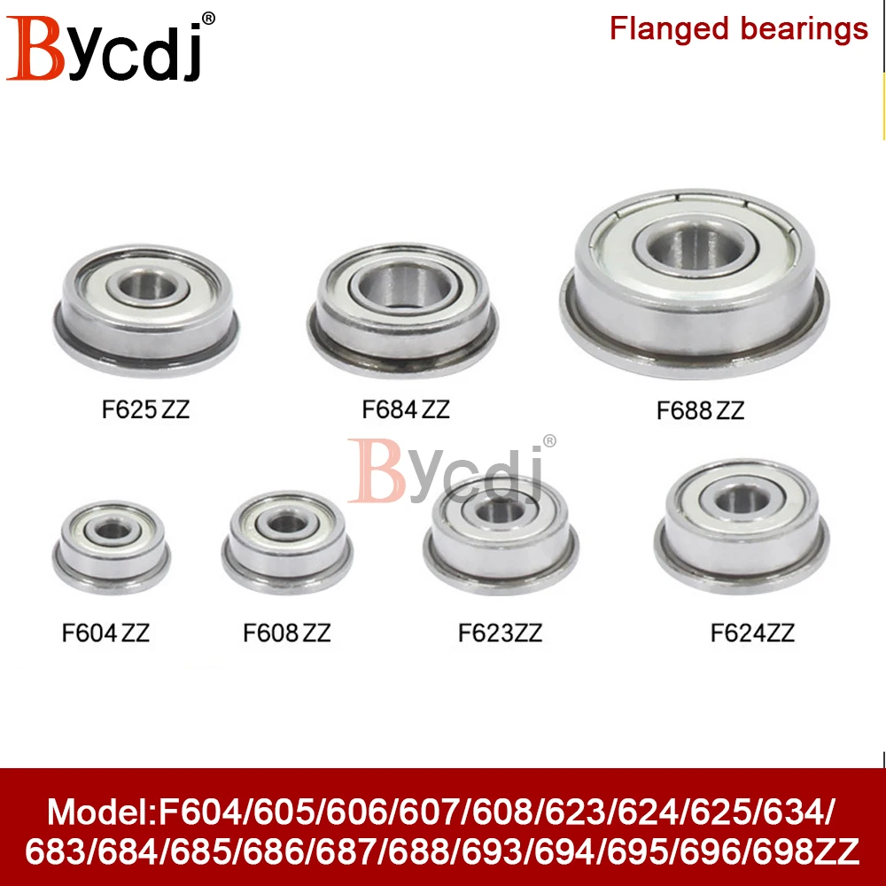 

10pcs 3D printer parts with flange bearing F623zz F624ZZ F604 F625 F688 605 608 634 683 684 685 Miniature small flange bearings