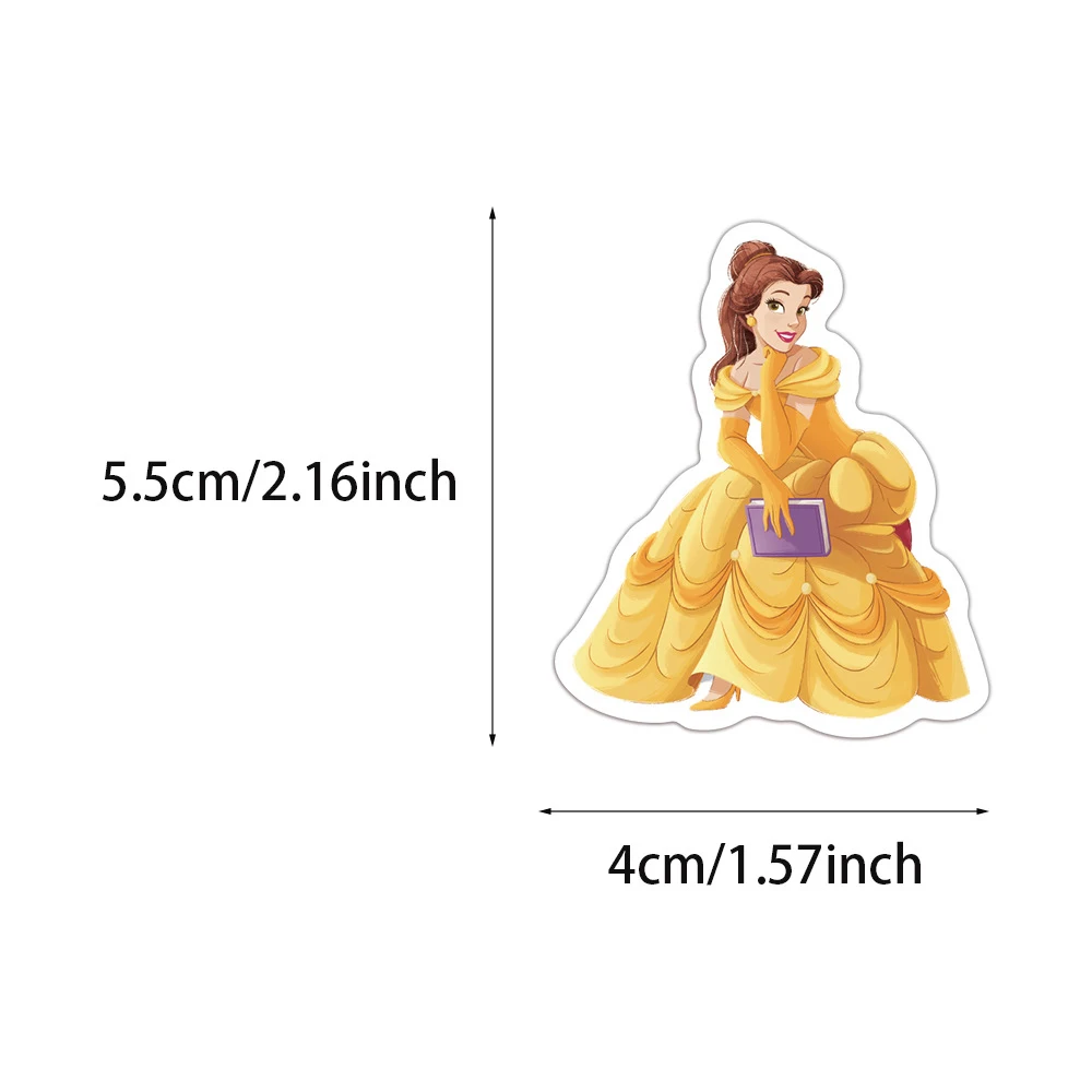 10/30/50pcs Disney Anime Principessa Belle Rapunzel Adesivi Cute Cartoon Adesivo FAI DA TE Bagagli Telefono Chitarra Classico Giocattolo Per Bambini Decalcomanie