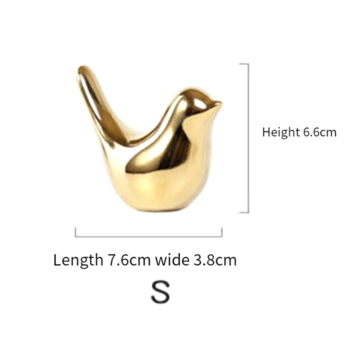 ABJZ 2 قطعة الذهب الذهبي السيراميك الطيور التماثيل الحديثة السيراميك الطيور التماثيل الحيوان النحت ديكور المنزل الحرف