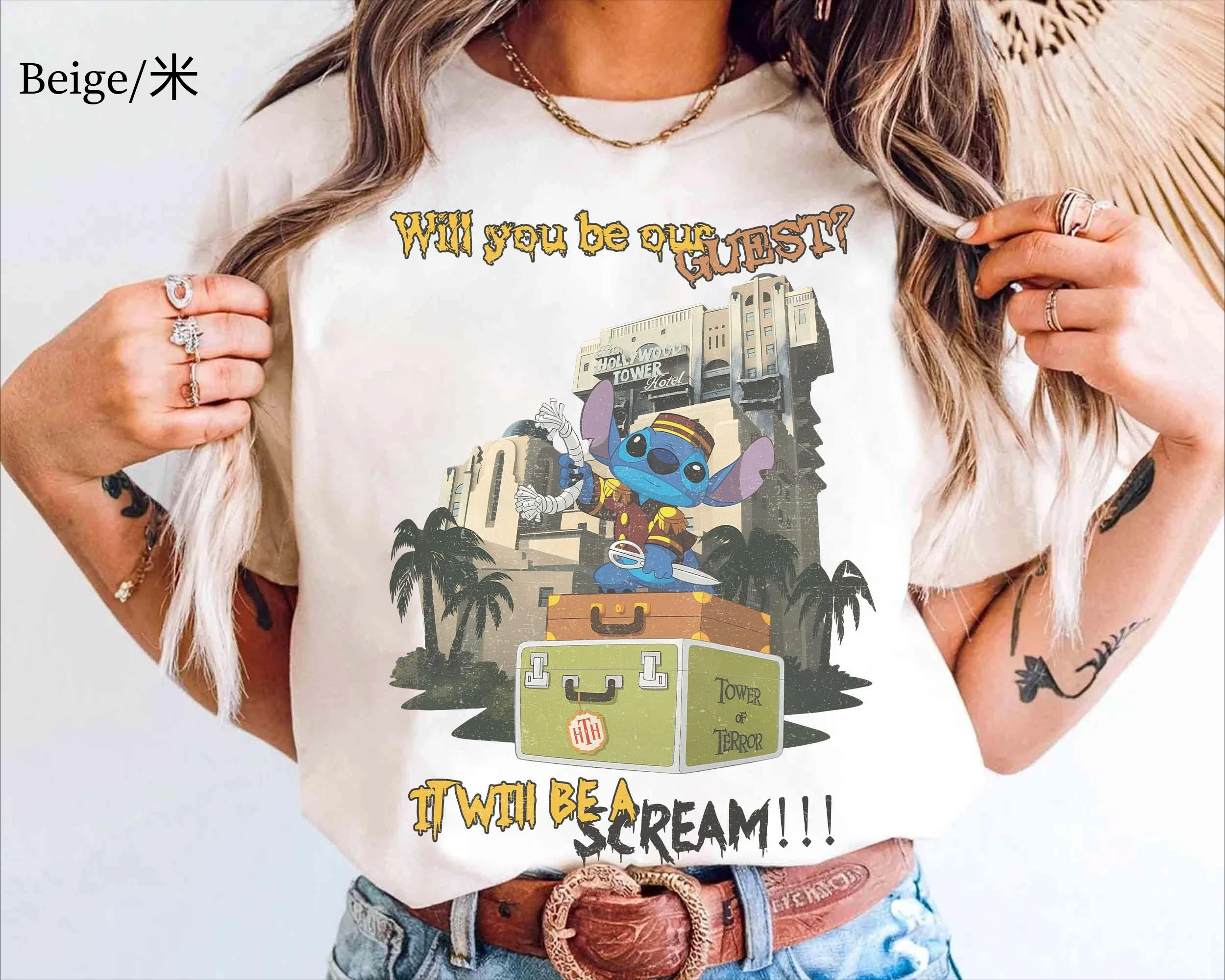 ديزني غرزة زي هالوين برج الإرهاب قميص غرزة منطقة الشفق هالوين المحملة ديزني حفلة الهالوين 2025 #1