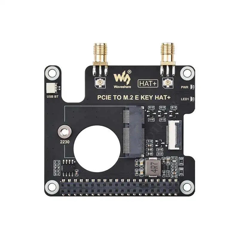Wi‑Fi 7 & Wi‑Fi 6 PCIe to M.2 E KEY NGFF Adapter for Raspberry Pi 5, Wireless Network Card Expansion HAT
