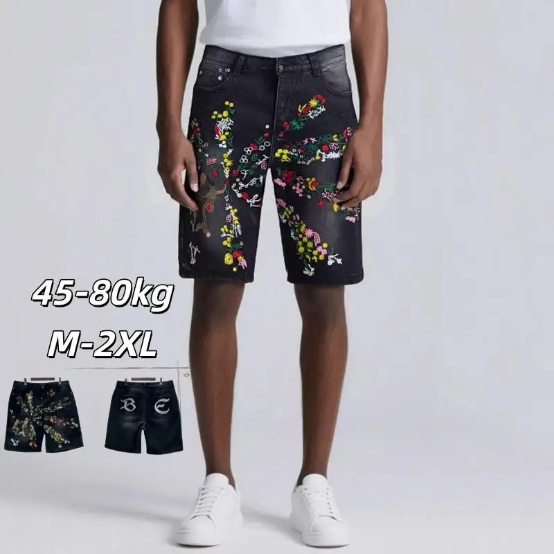 

Broken Hole Denim Shorts Men's 2025 Summer New High Street Retro Loose Casual Pants Men's Clothing
