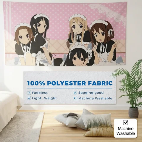 Kawaii Cute Anime Girl Group Tapestry Wall Decoration for Otaku Bedrooms And Dormitory Room Decor
