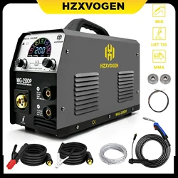 HZXVOGEN MIG 250A 5-in-1 MIG/MAG/WIG/MMA Halbautomatisches Schweißgerät Gas/Nichtgas Mig Professionelles Impuls-Aluminiumschweißgerät