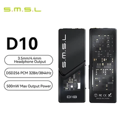 【OUT OF STOCK】SMSL D10 Portable DAC Headphone Amplifier DSD256 32Bit/384kHz 3.5mm/4.4mm Headphone Output