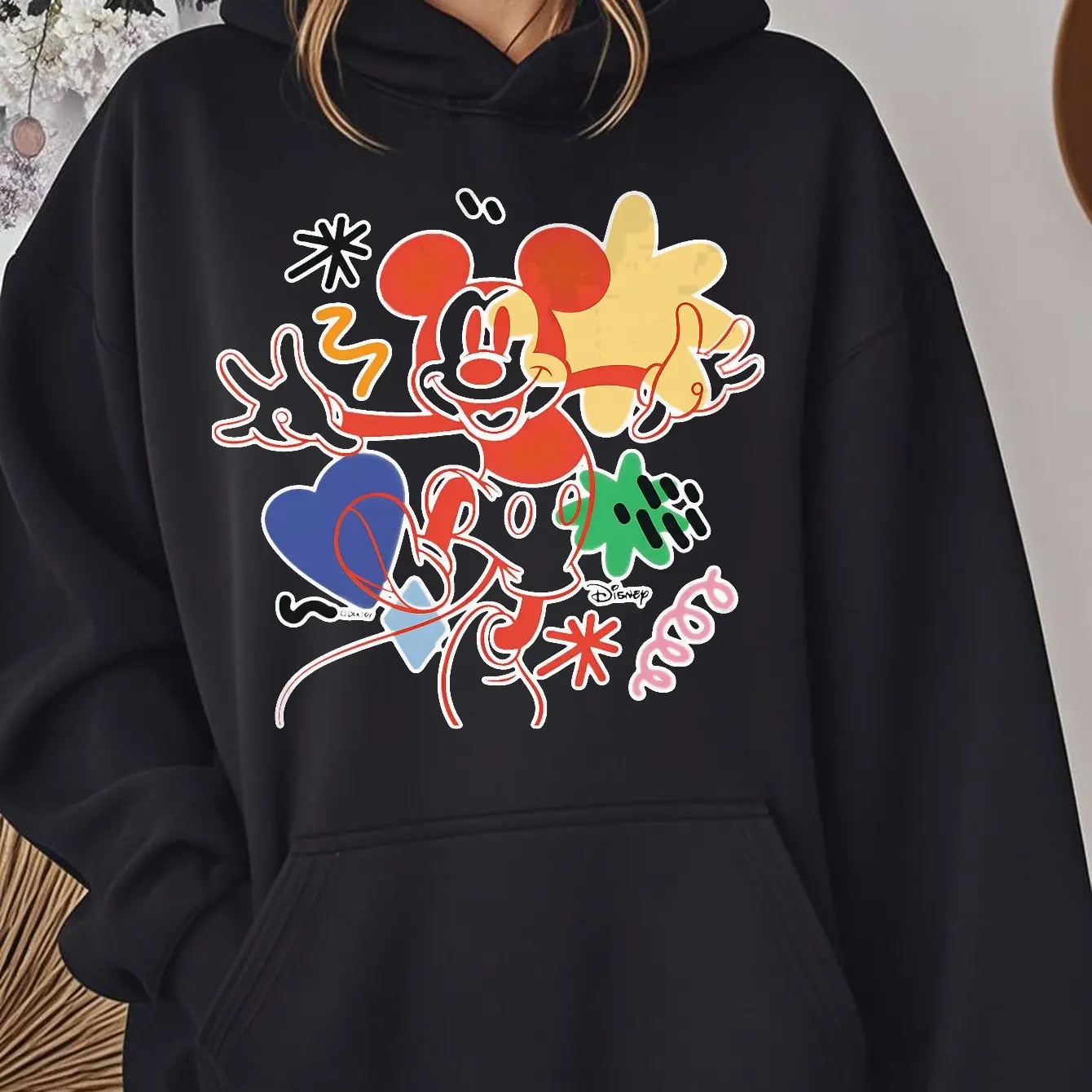 

Женские толстовки с Микки Маусом Disney, модная уличная одежда большого размера, толстовки унисекс, осенне-зимние флисовые повседневные универсальные