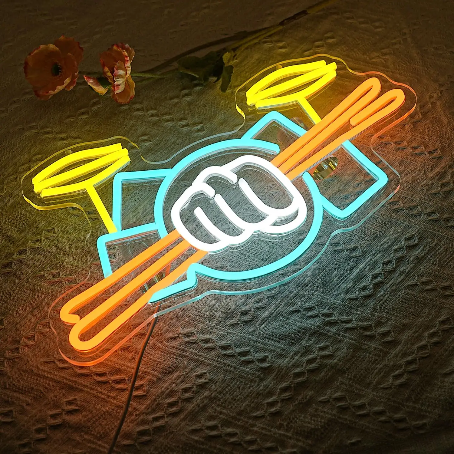 Drum Set Neon Sign USB Powered Musical Instrument LED Neon Light for for Music Studio Wall Art Musical Show Wall Decor view 2