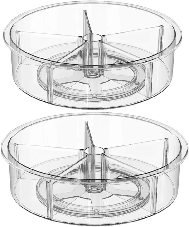 

Round Lazy Susan Turntable for Kitchen Cabinet, Pantry, Refrigerator, Countertop - Food Safe Spice Rack, Spinning Organizer